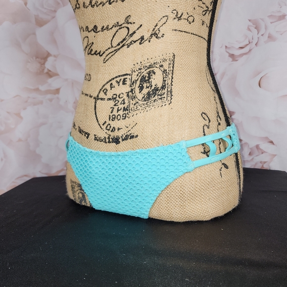 Small Aqua Volcom Love & Haight Mesh Bikini Bottoms - Picture 3 of 8